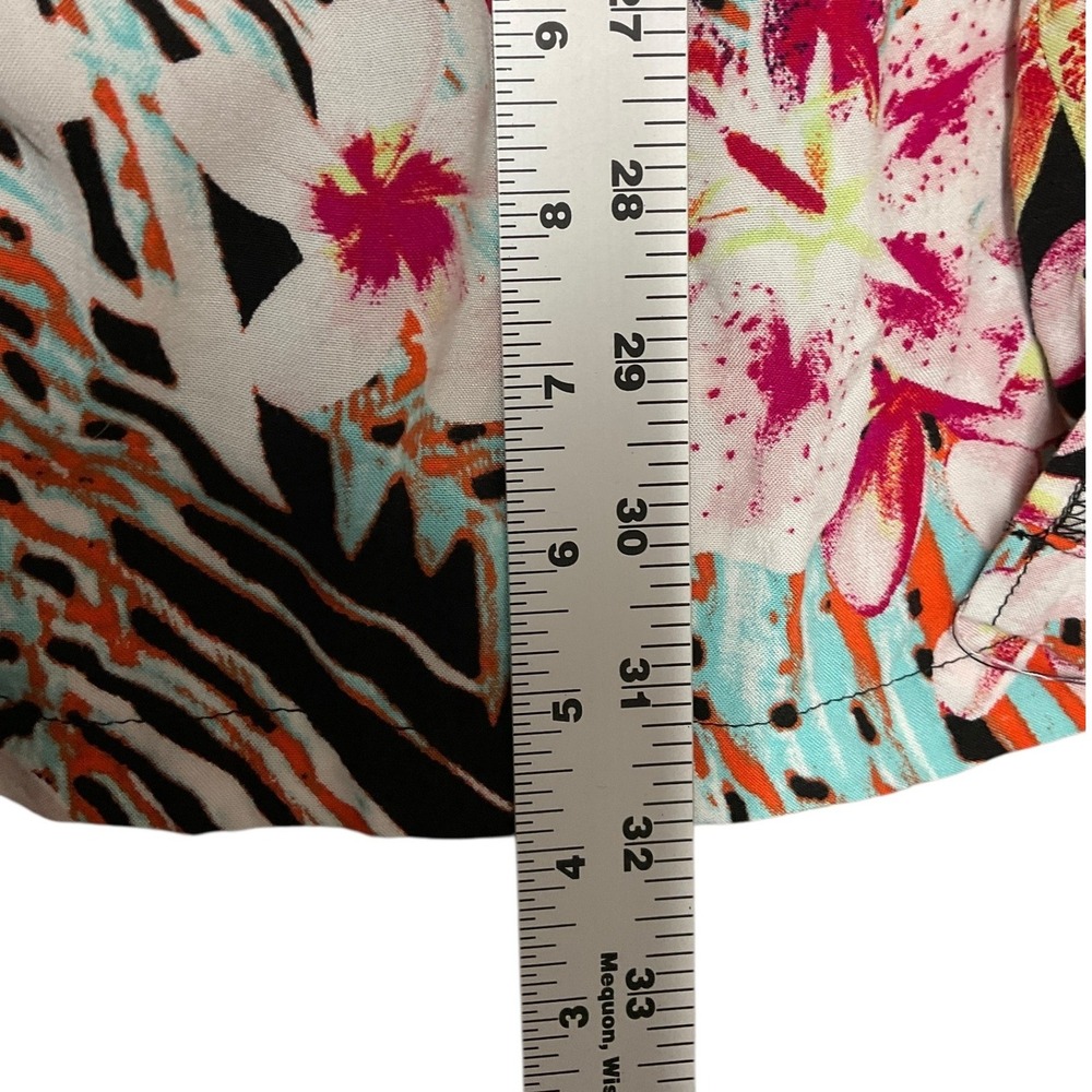 No Boundaries Mens 3XL Tropical Floral Short Sleeve Button Up Shirt Black - Picture 7 of 7